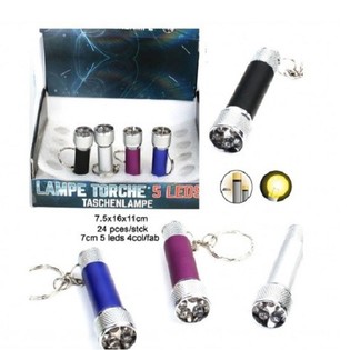 5 LED Baterijska Lampa Privezak u Display-u (24 kom.)