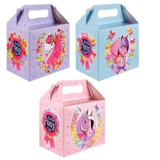 Kutija za dečiji meni &ndash; Poniji &ndash; 14 x 9,5 x 18 cm (6 kom.)