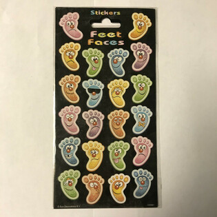 NALEPNICE: Vrolijke Voeten / Feet Faces, 20 x 10 cm (10 kom)