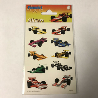 LIST SA NALEPNICAMA: TRKAČKI AUTOMOBILI FORMULA 1, 16 x 9 cm (10 kom.)