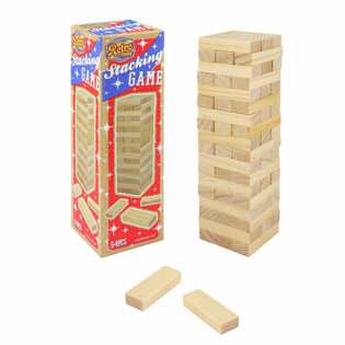 RETRO TOYS - DRVENI TORANJ ZA SLAGANJE - IGRA TORANJ 54 DELA (1 kom.)