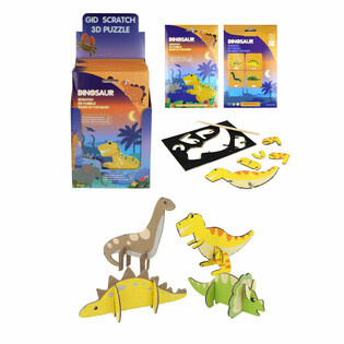 SCRATCH 3D Dinosaurusi Slagalice - Display (18 komada)