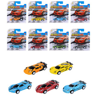 SPORTSKI AUTOMOBILI NA POVLAČENJE (PULL BACK) NA KARTONU - MIX BOJA (12 kom.)