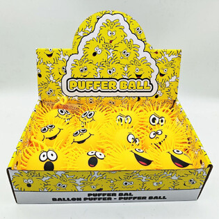 PUFFER LOPTICA SA EMOTIKONOM - 10CM - U DISPLAYU (12 kom.)