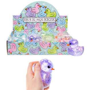 GUMENA PATKA SQUEEZE DUCK - MIX BOJA - U DISPLEJU (12 kom.)