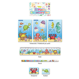 5-delni pisaći set Sea Life (24 kom.)