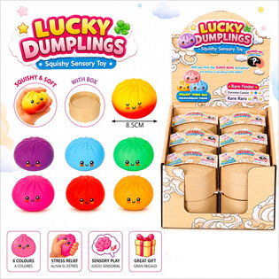 RAGE - LUCKY DUMPLINGS - Squishy Bun Dumplings VELIKI Dim. 8.5 x 8.5 x 4.8 Cm - U DISPLEJU (12 kom.)