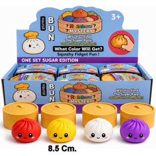 RAGE - Squishy SUGAR EDITION Knedle Bun Dumplings VELIKI (8.5 x 8.5 x 4.8 cm) - Viral 2026 Fidget Toy (12 kom)